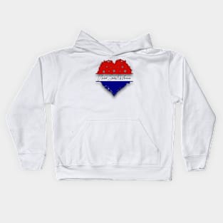 United States of America Heart Red White Blue Kids Hoodie